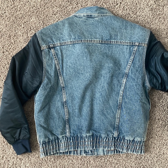 New Levi's Premium Big E Men Sherpa Lined Hybrid Denim Trucker Jean Jacket Small - Picture 8 of 8
